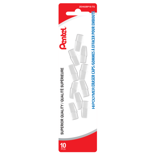 Capuchons gomme Pentel Hi-Polymer — paquet de 10