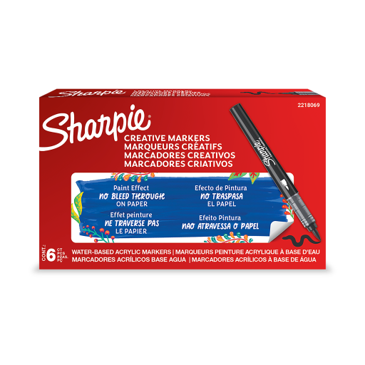 Marqueur peinture acrylique Sharpie Creative — pointe pinceau, noir