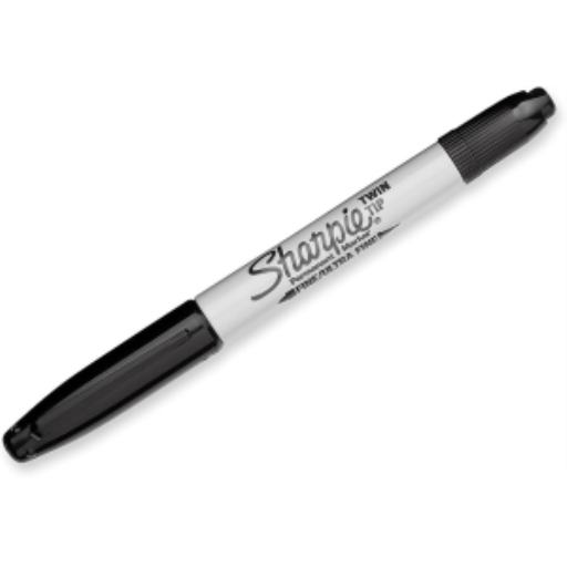 Marqueur permanent Sharpie Twin Tip — pointes fine et ultrafine, noir