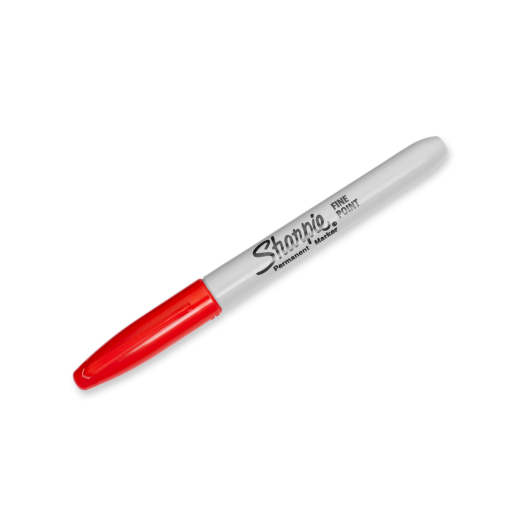 Marqueur permanent Sharpie — pointe fine, rouge, 1 unité