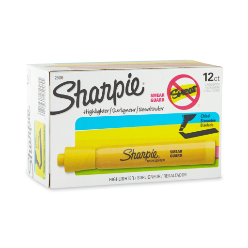 Surligneur Sharpie Tank — pointe biseautée, jaune, 1 unité