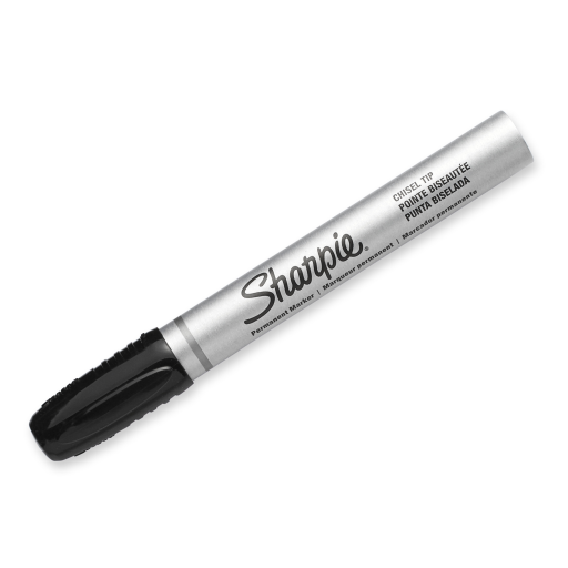 Marqueur permanent Sharpie à encre liquide — pointe biseautée, noir, 1 unité