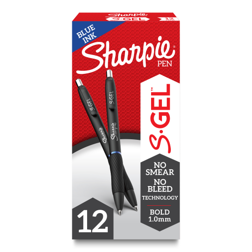 Stylo gel Sharpie S-Gel — pointe large, 1,0 mm, bleu, 1 unité