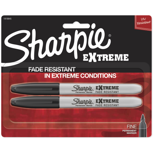 Marqueurs permanents Sharpie Extreme — pointe fine, noir, paquet de 2