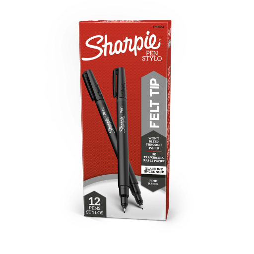 Fineliner Sharpie — pointe fine, 0,4 mm, noir, 1 unité