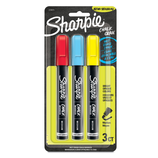 Marqueurs craie effaçables Sharpie — couleurs assorties, paquet de 3