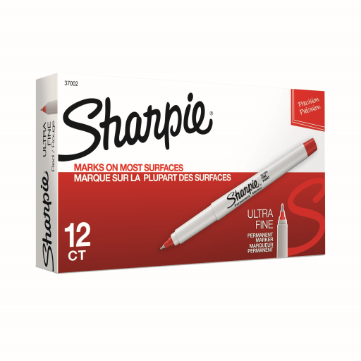 Marqueur permanent Sharpie — pointe ultra fine, rouge, 1 unité