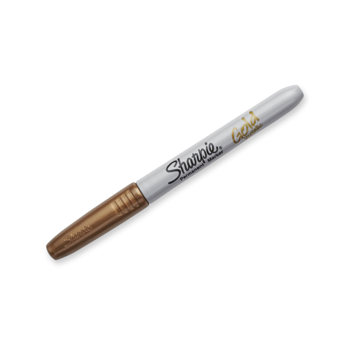Marqueur permanent métallique Sharpie — pointe fine, or, 1 unité