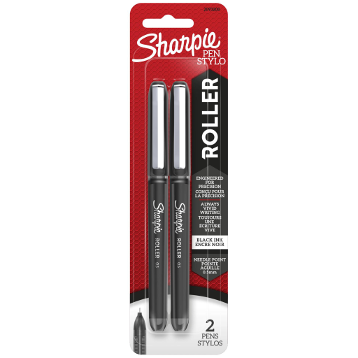 Stylos rollerball Sharpie — pointe aiguille 0,5 mm, encre noire, paquet de 2