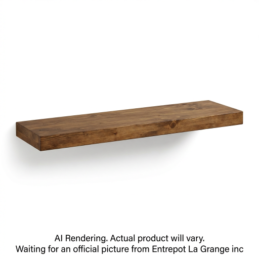 Étagère murale en bois massif — 36 x 6 x 2 po, brun whiskey