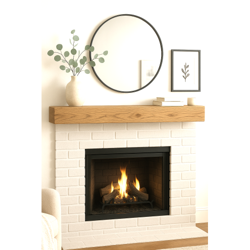 Manteau de foyer flottant style poutre — 60 x 5 x 7 po, miel