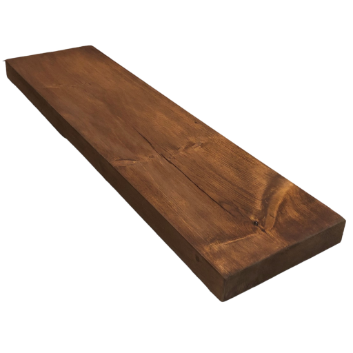Étagère murale en bois massif — 48 x 8 x 2 po, brun whiskey