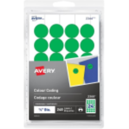 Étiquettes rondes Avery — amovible, vert (2344)