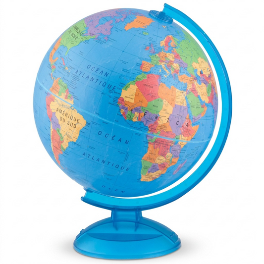 Replogle Globes Adventurer 12" French Desk Globe, crisp high-res shot on white background.