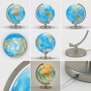 PDP matrix showing the same Replogle Bartlett globe from multiple key angles and both illuminated states.
