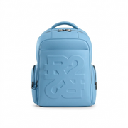 High-resolution hero shot of the blue Bugatti Rick Ross Edition backpack on a white background.