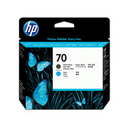 HP 70 tête d'impression noir mat et cyan — image 2
