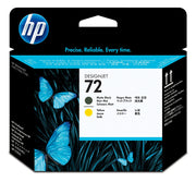 HP 72 tête d'impression DesignJet noir mat et jaune — image 2