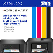 Brother LC501XL2PKS cartouche d'encre 2 pièce(s) Original Rendement élevé (XL) Noir — image 6