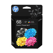 HP Paquet de 2 cartouches d’encre originales 68 – noir et tricolore — image 2
