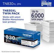 Brother TN-830XL2PK Cartouche de toner 2 pièce(s) Original Noir — image 3