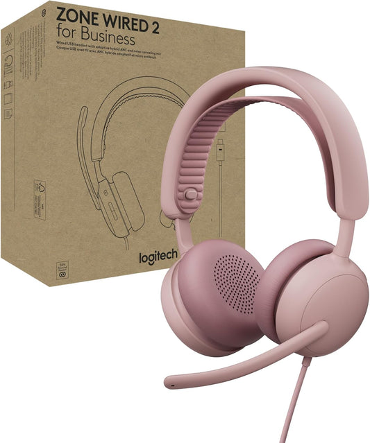 LOGITECH ZONE WIRED 2 - ROSE
