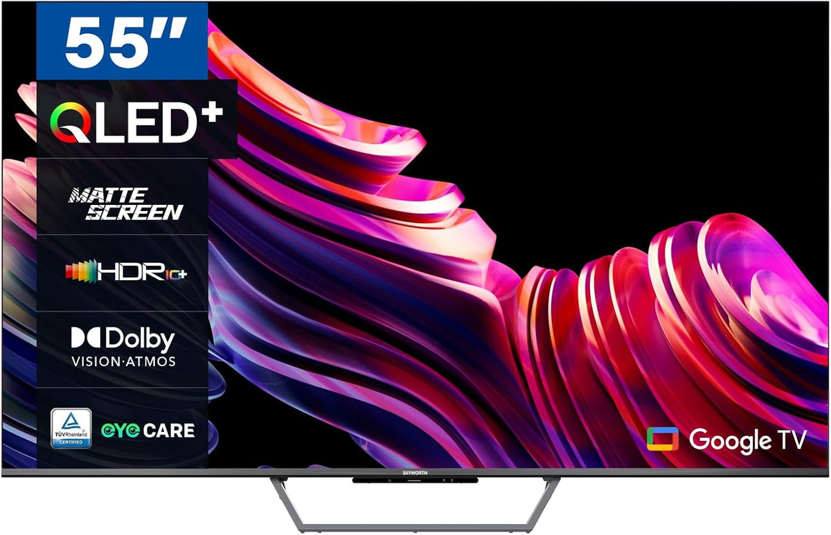 SKYWORTH 55 po QLED +GOOGLE TV AVEC ASSISTANT GOOGLE ÉCRAN UHD