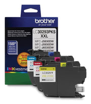 Brother LC30293PKS cartouche d'encre 3 pièce(s) Original Rendement extra (super) élevé Cyan, Magenta, Jaune — image 1
