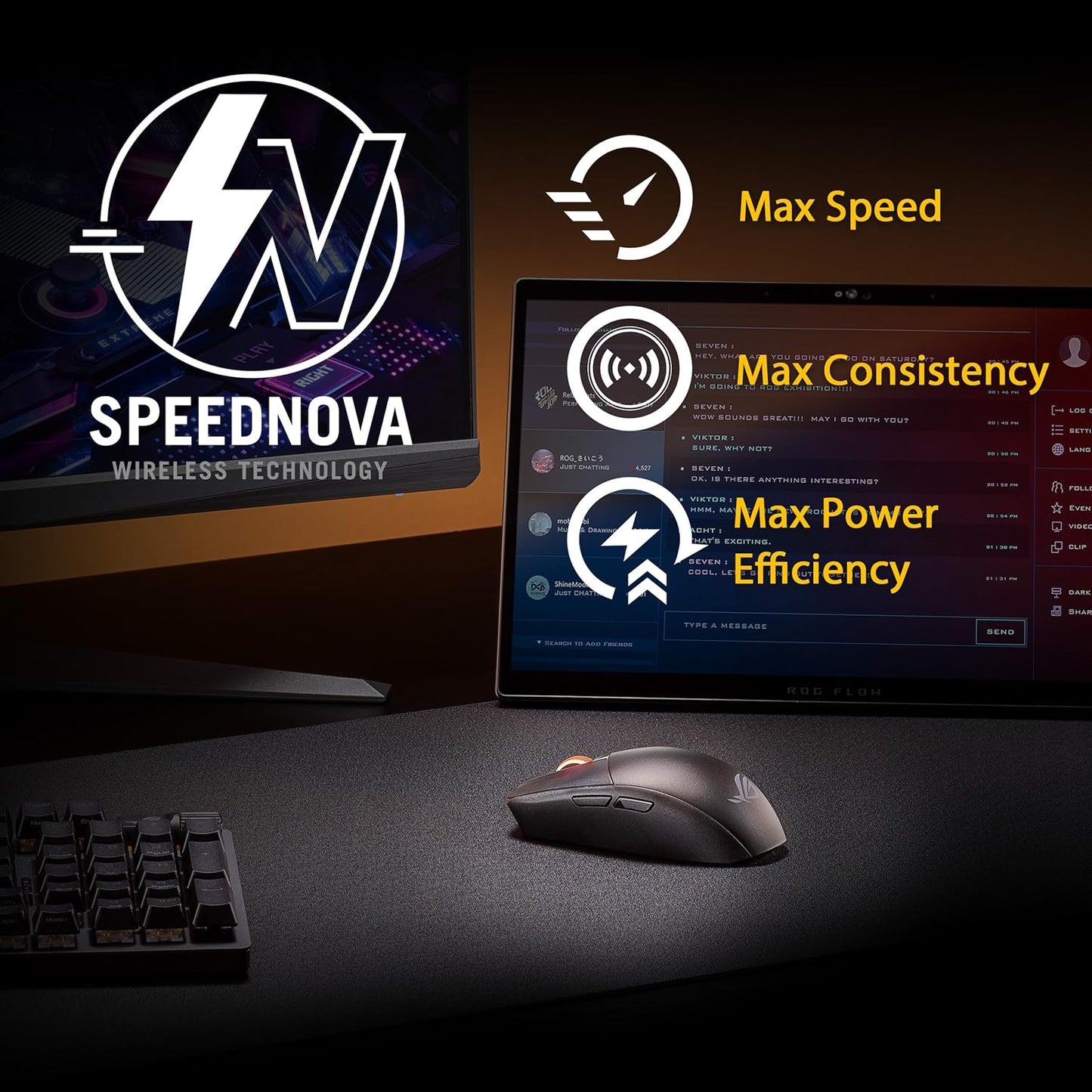 P520 ROG STRIX IMPACT III SANS FIL 2 MODES SANS FIL RF2,4G + BLUETOOTH ROG AIMPOINT 36000 DPI