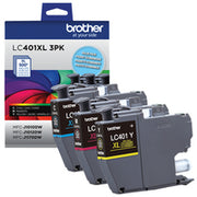 Brother LC401XL3PKS cartouche d'encre 1 pièce(s) Original Rendement élevé (XL) Cyan, Magenta, Jaune — image 3