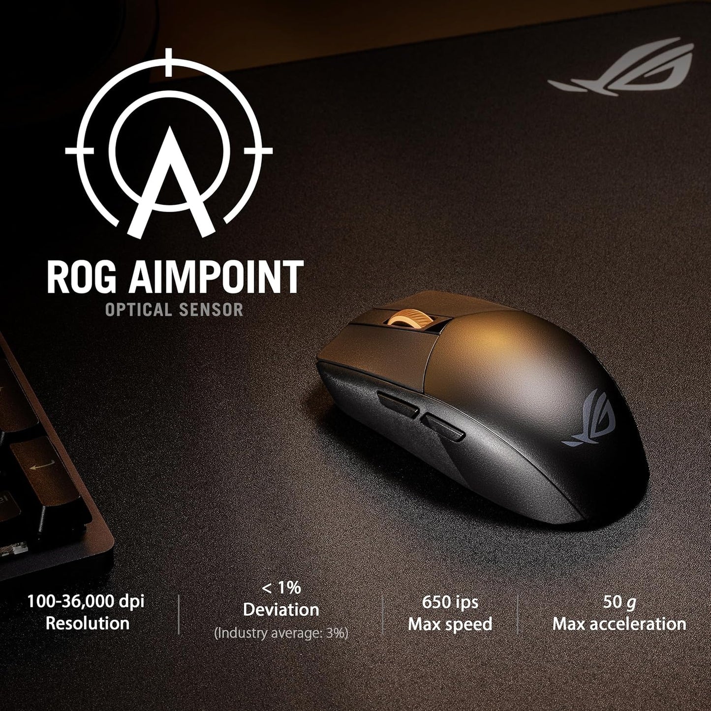 P520 ROG STRIX IMPACT III SANS FIL 2 MODES SANS FIL RF2,4G + BLUETOOTH ROG AIMPOINT 36000 DPI