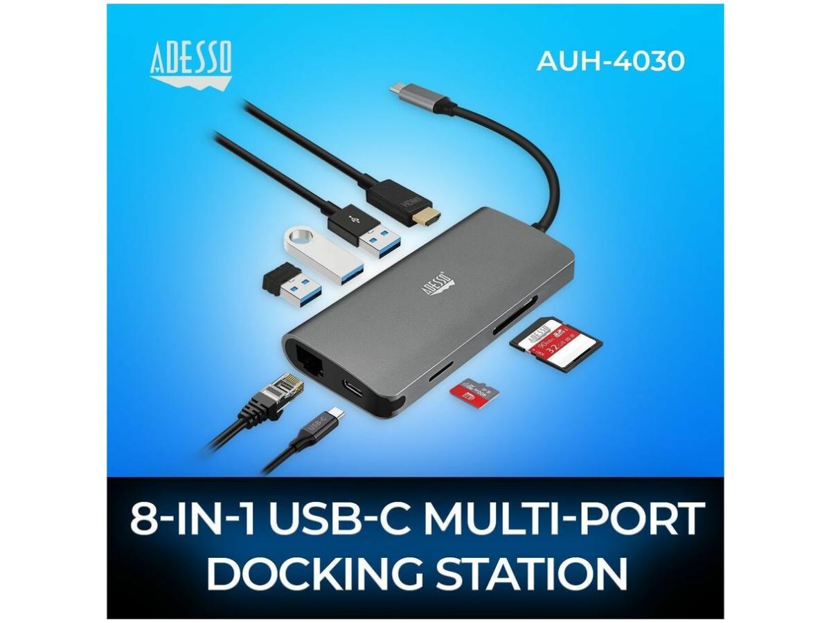 STATION D'ACCUEIL MULTIPORT USB-C 8 EN 1