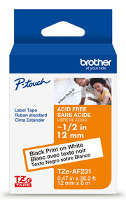 Brother TZEAF231G ruban d'étiquette Noir sur blanc TZe — image 1