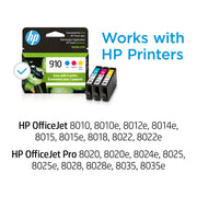 HP Paquet de 3 cartouches d’encre originales 910 – cyan, magenta et jaune — image 3