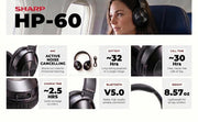 Casque audio Sharp HP-60 — réduction du bruit