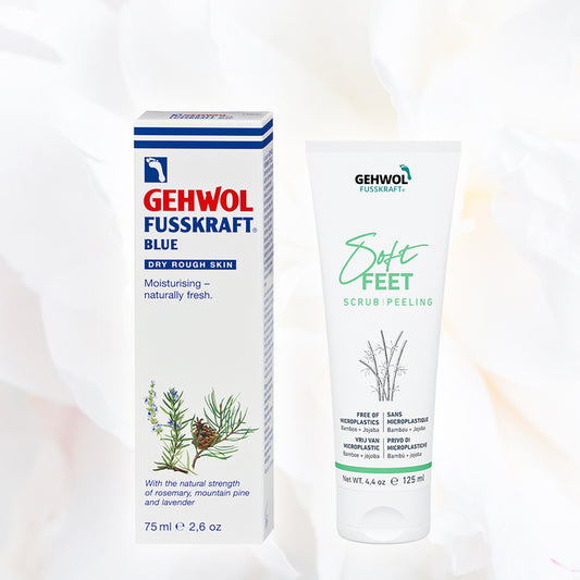 Duo Peeling Soft Feet-Bambou et jojoba et Bleu