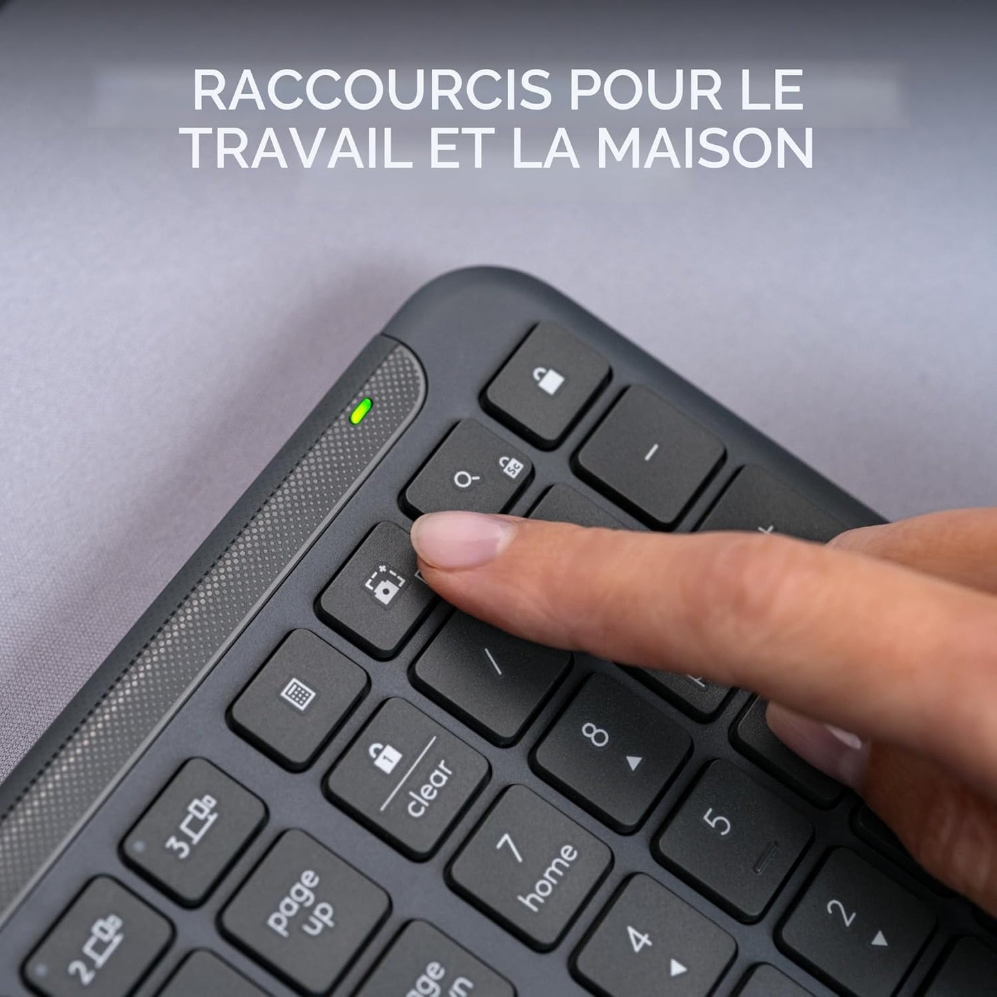 Logitech Signature Slim K950, clavier sans fil avec design élégant, changement de frappe entre les appareils, frappe silencieuse, Bluetooth, multi-OS, Windows, Mac, Chrome - Graphite
