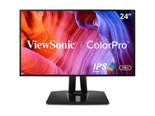 VIEWSONIC 24 POUCES SRGB COULEUR PRÉCISE AVEC USB-C, RÉSOLUTION 1920 X 1080.