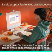 Clavier sans fil Logitech POP Icon Keys — blanc cassé/orange