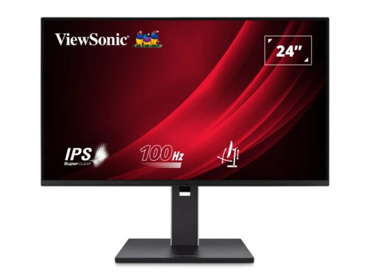 ViewSonic Moniteur ergonomique 24PO 1080p 100Hz avec HDMI, DisplayPort et concentrateur USB.