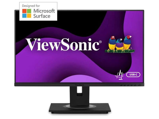 VIEWSONIC ÉCRAN IPS ERGONOMIQUE DE 24 PO CONÇU POUR MONITEUR DE SURFACE AVEC USB-C, RÉSOLUTION 1920X1080.