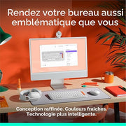 Clavier sans fil Logitech POP Icon Keys — blanc cassé/orange