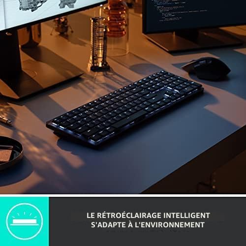 Logitech MX Mini Clavier Mécanique Lumineux Sans Fil Clic Interrupteurs Rétroéclairés Bluetooth USB-C MacOS Windows Linux iOS Android Métal Graphite