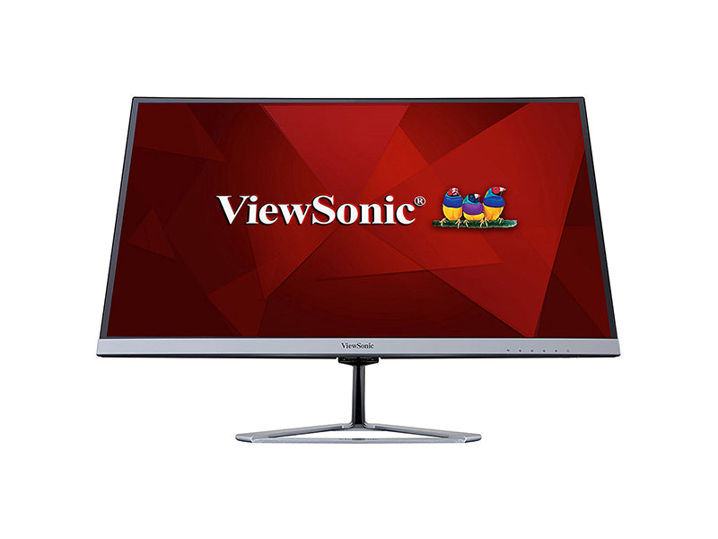 ViewSonic Moniteur IPS ultra-fin Full HD de 27 pouces, 1920 x 1080, entrées HDMI, DisplayPort et VGA, haut-parleurs doubles intégrés.