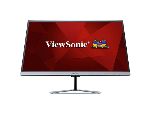 ViewSonic Moniteur IPS ultra-fin Full HD de 27 pouces, 1920 x 1080, entrées HDMI, DisplayPort et VGA, haut-parleurs doubles intégrés.