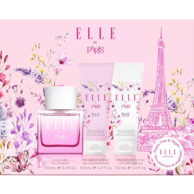 Coffret ELLE in Paris Eau de parfum + gel + lotion