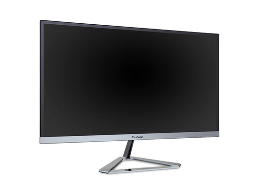 ViewSonic Moniteur IPS ultra-fin Full HD de 27 pouces, 1920 x 1080, entrées HDMI, DisplayPort et VGA, haut-parleurs doubles intégrés.