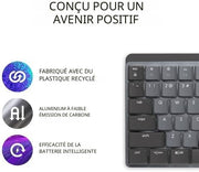 Clavier mécanique sans fil Logitech MX Mechanical Mini — clicky, graphite