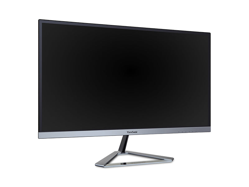 ViewSonic Moniteur ultra-fin Full HD 24 pouces, technologie de panneau IPS SuperClear, entrées polyvalentes HDMI, DisplayPort et VGA, haut-parleurs intégrés doubles.