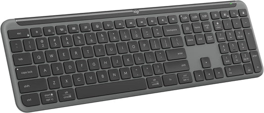 Logitech Signature Slim K950, clavier sans fil avec design élégant, changement de frappe entre les appareils, frappe silencieuse, Bluetooth, multi-OS, Windows, Mac, Chrome - Graphite